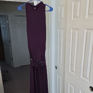 Purple Sleeveless Romper With Half Skirt